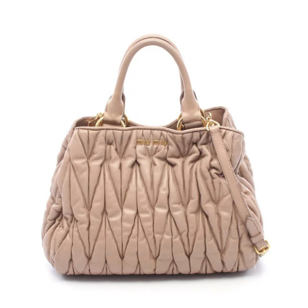 Miu Miu Matelasse Handbag Leather Pink